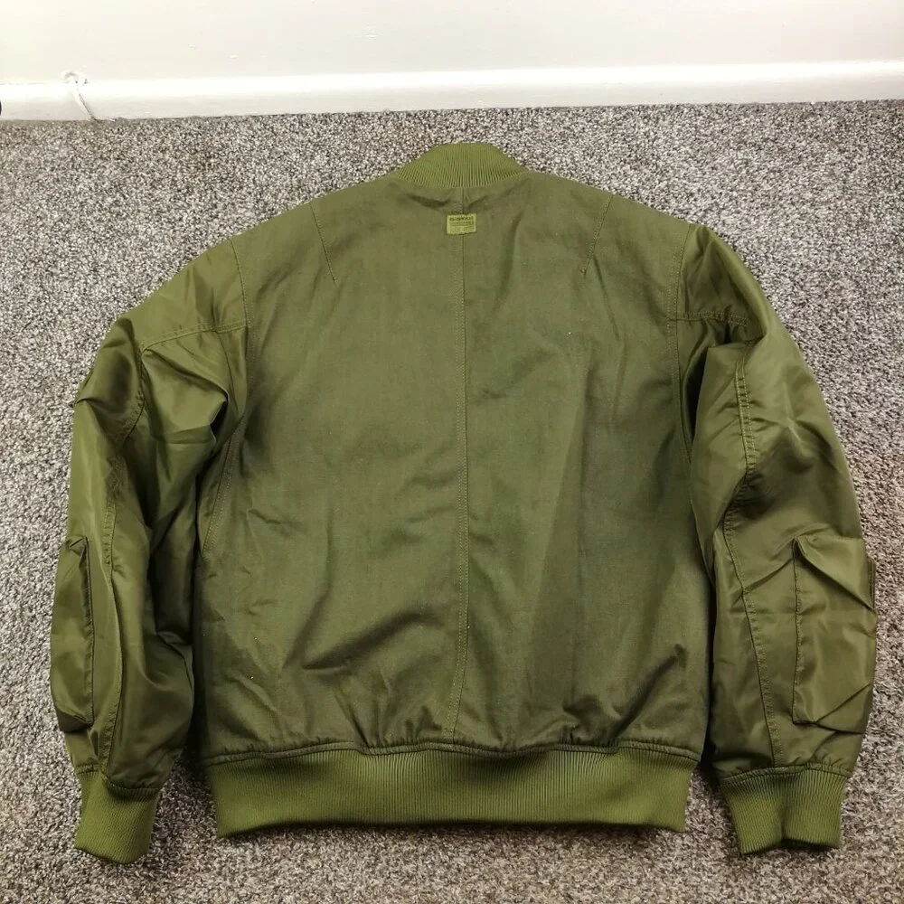 NWT G Star Raw Bomber Jacket Chest Pocket BM Full Zip Green Mens Medium $290